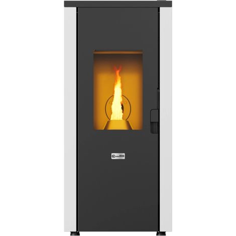 stufa a pellet ermetica canadian stove "design evo" bianco 8,3 kw (1/3)
