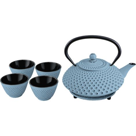 Gusseiserner Teekessel mit Sieb, Tassen und Untersetzer TSUKO, 1,25 l (1/5)