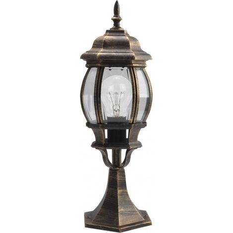 FAB 149571016  Caelum 1xe27 Paletto Esterno Alluminio Nero/Oro 49x16x16 Cm Ip44