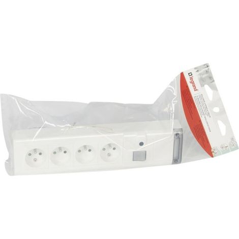 Legrand 050616 Fixable power strip - 4x2P+T - without cord - bipolar interrupter/int. limit