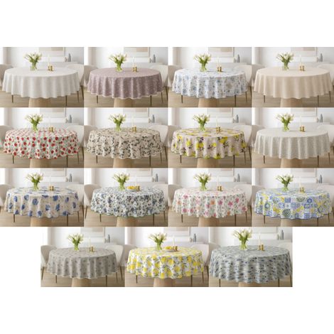 Tovaglia Salotto Cucina 100% Made In Italy Rotonda 180cm Diverse Fantasie, misuraRotonda 180coloreFrutti Di Bosco (1/5)