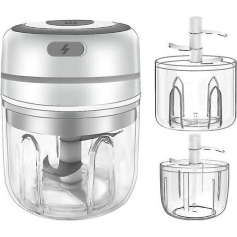 Hachoir à ail électrique. mini hachoir à ail. robot culinaire portable sans fil. pilon à ail. petit hachoir à aliments - blanc