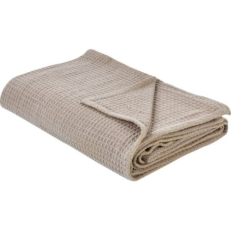 Bedspread RAGALA Cotton 200 x 220 cm Taupe