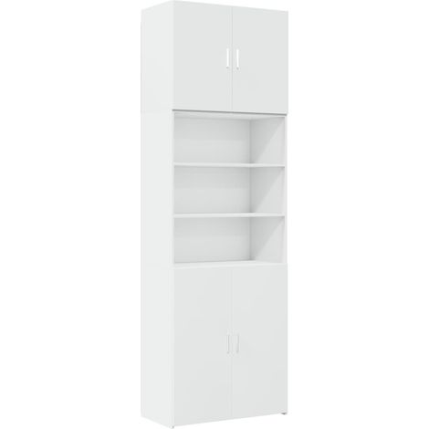 Aparador cómoda cómoda armario mueble organizador cocina salón salón alto 80 x 42,5 x 249 cm madera contrachapada blanco 020032777