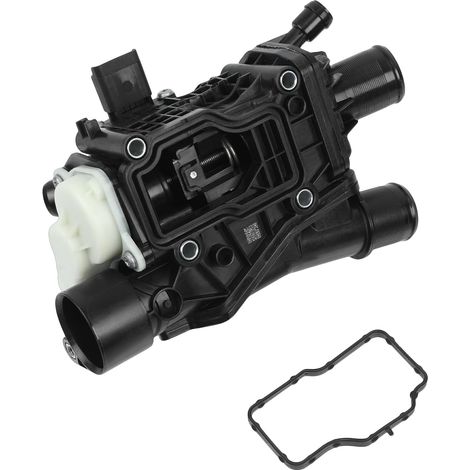 Car Engine Coolant Thermostat Housing with Temperature Sensor, Compatible with Ford 2.0 TDCi, for Peugeot 308/508, for Citroen C4/C5, Replaces 9804160380, 1876476, 2264810 (1/5)