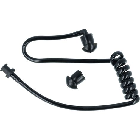 vhbw Security Schallschlauch Ohrhörer, 2x Ohrstöpsel für Headset, Funkgerät - transparent / schwarz