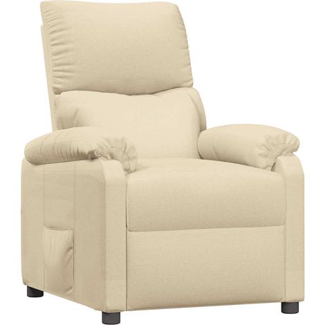 Fauteuil de Salon,Chaise,Fauteuil inclinable Crème Tissu CFW701815 (1/5)