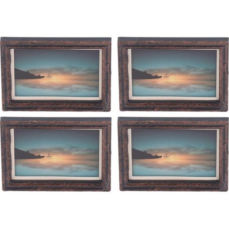 Ensemble de 4 peintures à l'huile pour maisons de poupées à l'échelle 1:12, décoration murale artistique, peinture miniature détaillée avec cadre de type 1. (1/5)