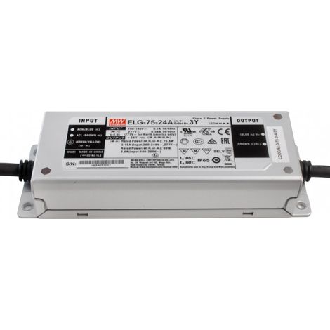 Driver / Alimentation LED Type A - 75W - 24V3.15A CC+CV IP65 Io Adj w/pot