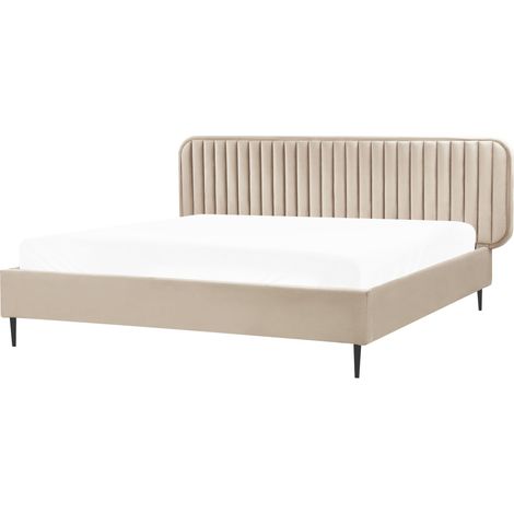 Bed Velvet BRIN 180 x 200 cm (EU Super King) Taupe