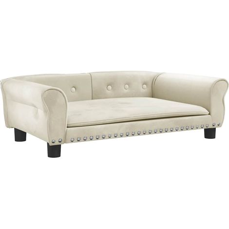 Hundebett Creme 95x55x30 cm Samt vidaXL (1/5)
