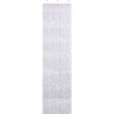 Sac de rangement suspendu pour porte,pour sous-vêtements et culottes, sac de rangement multifonctionnel,Blanc [28 compartiments]