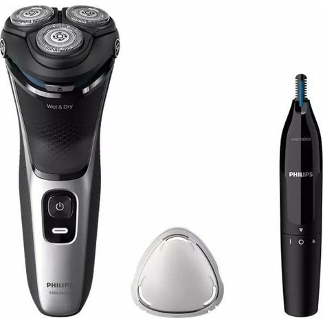 Philips Shaver 3000 Series S3143/02 Rasoir électrique sec et humide + tondeuse nez/oreilles (1/5)
