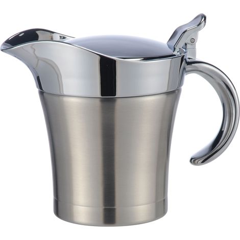 Thermo Sauciere aus Edelstahl - 400 ml - Doppelwandige Servierkanne mit Deckel