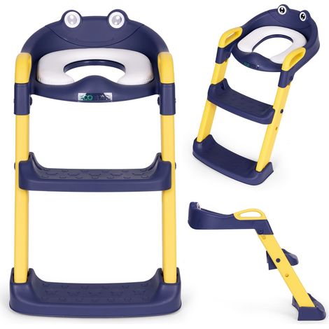 Toilettensitz fur kinder mit stufen und leiter blau ecotoys