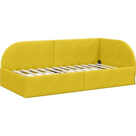 Lit simple,Lit adulte,Cadre de lit d'angle Jaune 100 x 200 cm Velours CFW4681963 (1/5)
