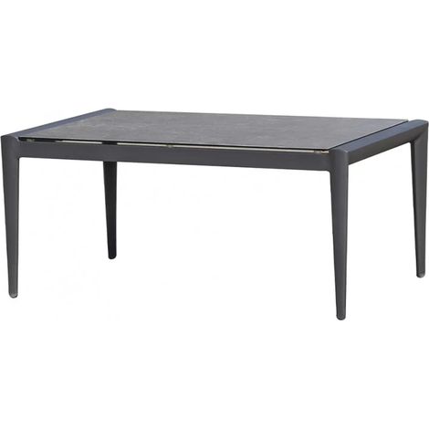 Table jardin 160 cm plateau verre trempé pieds métal - LOKI (1/5)