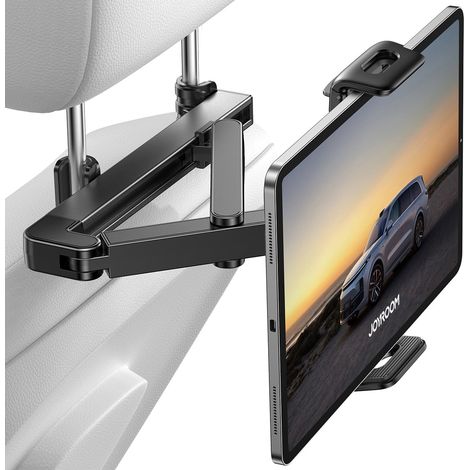 Tablet-Halterung fürs Auto [Stabilisierende Dreiecksstruktur] iPad-Halterung mit doppelt klappbarem Gelenkarm, Tablet-Halterung für iPad/Switch/Smartphones mit 4,7-13 Zoll Bildschirmdiagonale