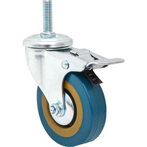 1 Pièce Roulette 63mm M10 pour Meuble Charge Lourde avec Frein - Roue Pivotante Metallique 360° pour Equipement Domestique Support Stable - Déplacement Facile (1/5)