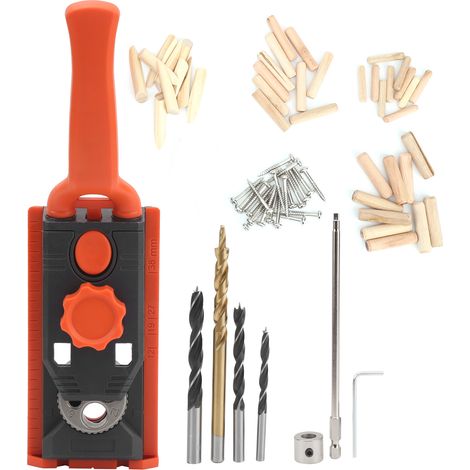 Kit de positionneur de trous inclinés pour perçage bois, outil de localisation d'ouverture inclinée pour menuiserie. (1/5)