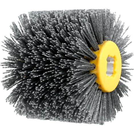 Spazzole abrasive per legno - Grana 80 - Spazzola in nylon per smerigliatrice angolare - Trapano - Spazzola in setole di legno per sbavatura, rimozione della ruggine e lucidatura (grana 80)