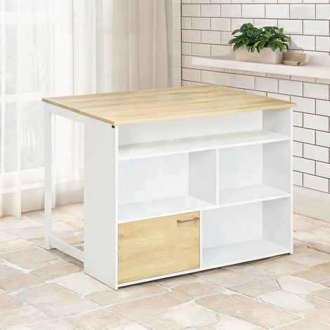 Table de bar bianco en MDF 116 x 79,5 x 91 cm (1/5)