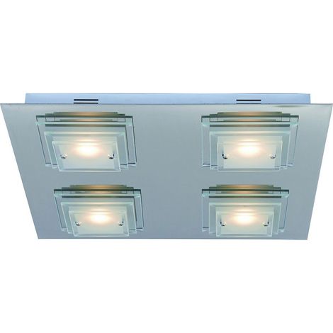 Italux Peppe - Plafonnier affleurant à LED moderne Chrome, blanc chaud 3000K 1800lm