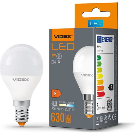 Ampoule blanche G45 7W E14 neutre 630lm 4000K Videx (1/3)