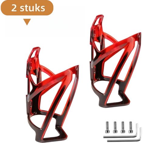 Porte-gobelet/porte-bouteille ultraléger pour VTT - Accessoires vélo - Noir et rouge (1/5)