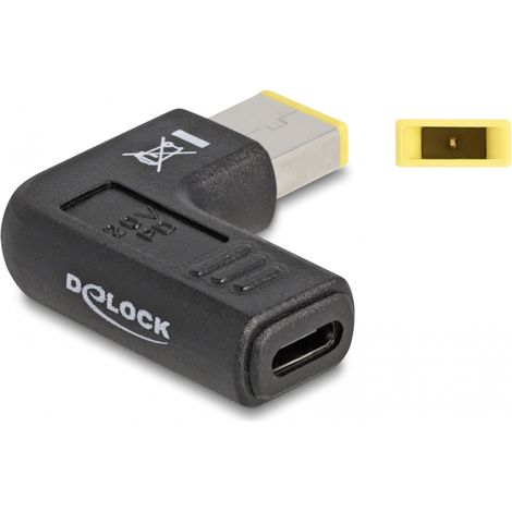 Delock Adaptador para cable de carga de ordenador portÃ¡til USB Type-Câ¢ hembra a Lenovo 11,0 x 4,5 mm macho en Ã¡ngulo de 90Â°