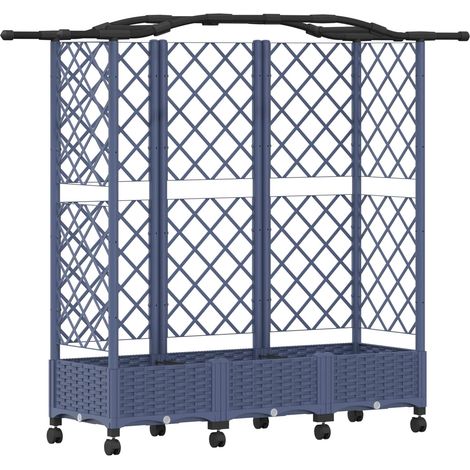 Hochbeet mit Rankgitter und Dach Grau 163 x 40 x 129 cm PP vidaXL (1/5)