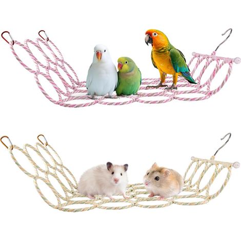 Hamac Suspendu pour Oiseau et Petit Animal, Jouet d'Escalade et de Repos pour Perroquet et Hamster (1/5)