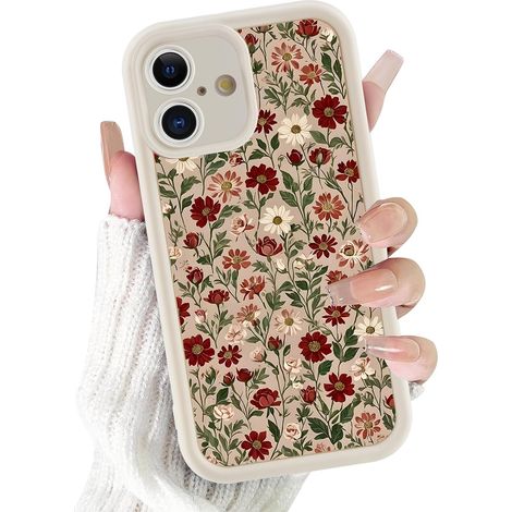 Coque pour iPhone 17 6,3", Aesthetic Fleurs Motif Étui Filles Femmes Case, Mince Silicone Souple TPU Bumper Housse Antichoc Protection Case Cover pour iPhone 17, Blanc (1/5)