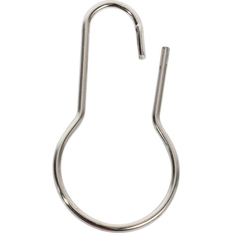 Lot de 100 anneaux et crochets de rideau de douche en fer, en forme de poire (1/5)