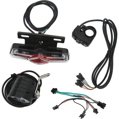 QD168 Elektrofahrrad-Beleuchtungsset, C 05C Frontlicht, DK336 Rücklicht und Nachtsignallicht, Schalter-Modifikationsset mit Hupe. (1/4)