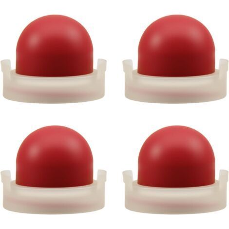 4 Pièces 694394 Poire D'amorce de Carburateur, Poire D'amorcage Carburant, Poire D'amorçage Debroussailleuse pour Tondeuse Carburateur Scie à Essence, pour 694394 494408, Rouge (1/5)