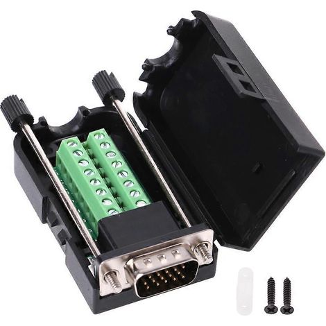Connecteur D-SUB DB15 VGA Mâle Femelle à Vis pour Câblage DIY et Bornes de Raccordement (1/4)