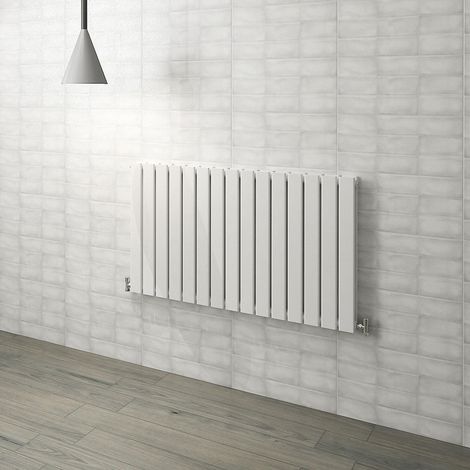 Flat Panel Radiator 600x1020mm White Double Horizontal Modern Central Heating Radiators (1/5)