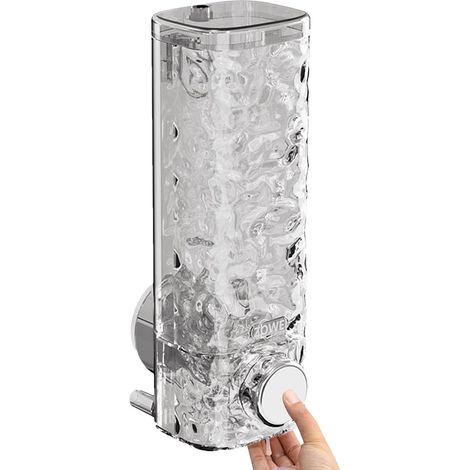 CCYKXA  No-Drill Shampoo Dispenser - Wall-Mounted Shower Soap Dispenser  450ml Suction Cup Press-Fit Soap Dispenser, Press-Fit Shower Shampoo Dispenser for Shampoo (1/5)