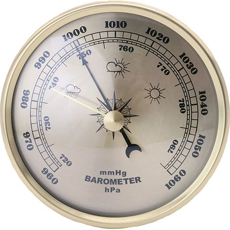 Baromètre Doré de 90mm - Mesure Précise de la Pression Atmosphérique (1/5)