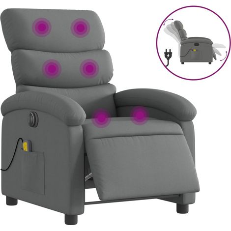 Maison Exclusive - Massagesessel Elektrisch Dunkelgrau Stoff