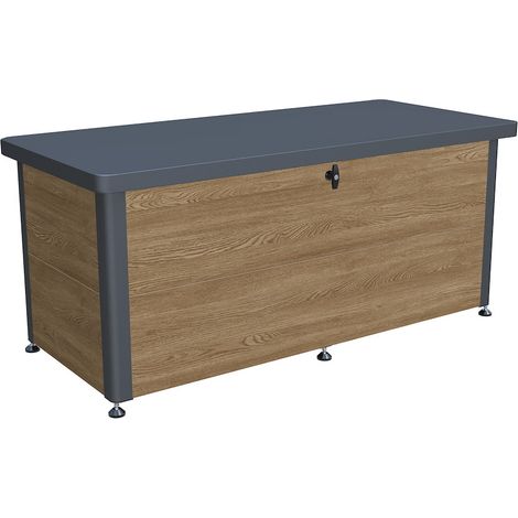 Aufbewahrungsbox Metall Holzoptik, 139x68x65 cm