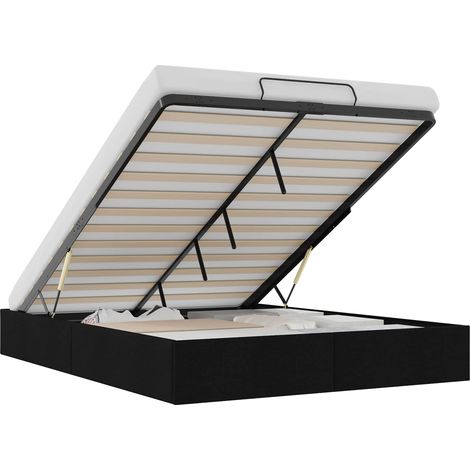Ottoman Bed Frame Black Queen Size Fabric vidaXL (1/5)