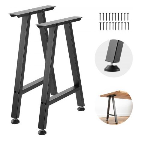 Tischkufen 2er-Set 550x740 mm, Trapezförmige Tischuntergestell 1000 kg, Tischbeine Kohlenstoffstahl, Möbelfüße, Tischgestell, Tischfüße für Schreibtische, Couchtische, Esstische, Schwarz (1/5)