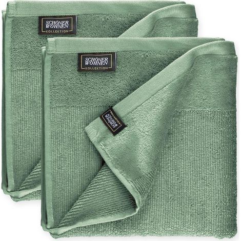 SCHÖNER WOHNEN serviette SENSE - Lot de 2 50x100 cm, vert