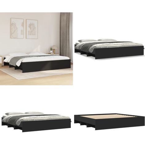 vidaXL Bettgestell ohne Matratze Schwarz 180x200 cm Holzwerkstoff (1/5)