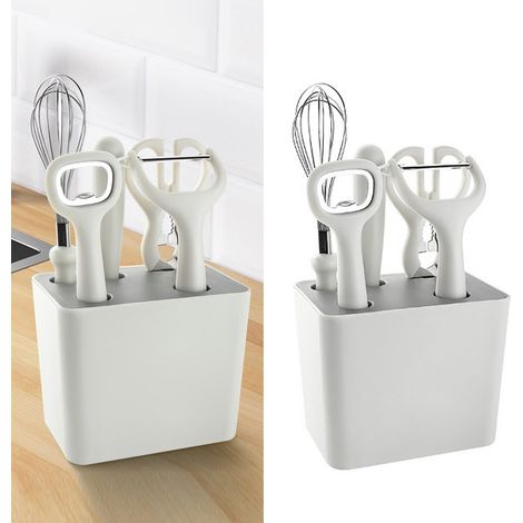 Ensemble d'ustensiles de cuisine avec support, ensemble de 6 ustensiles de cuisine polyvalents pour la maison, l'hôtel et le restaurant (1/5)