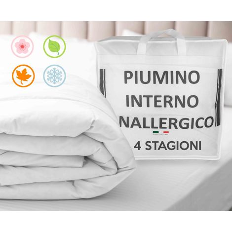 PIUMINO ANALLERGICO Quattro 4 Stagioni in Calda e Morbida Microfibra Made in Italy FEEL GOOD 1 PIAZZA E MEZZA
