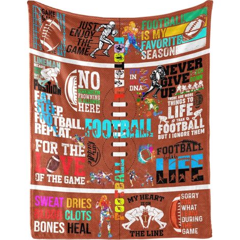 Couverture Football - En Flanelle Anti Peluches - Pour Canapé Lit Bureau - 127 x 102 cm - 1 Pièce (1/5)