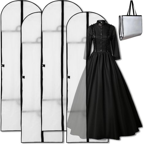 bolsas transparentes blancas para ropa, con cremallera, a prueba de polvo, para abrigos, vestidos, camisas, vestidos de novia y trajes.